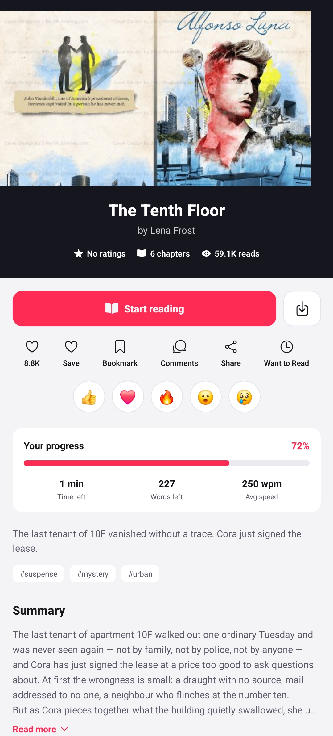 ReadEra clone author and series collection page