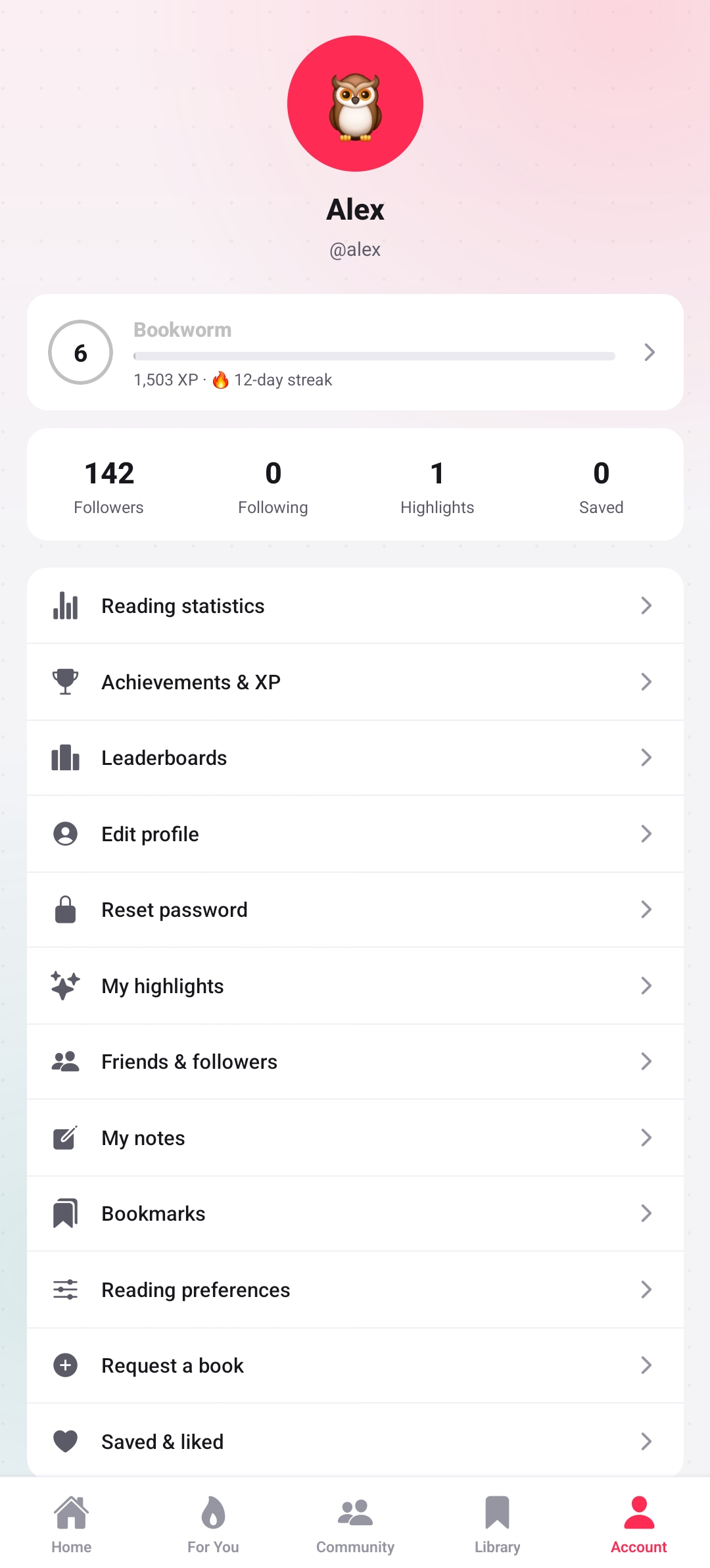 ReadEra clone onboarding and reading preferences setup